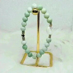 Crescent Moon Beaded Green Bracelet